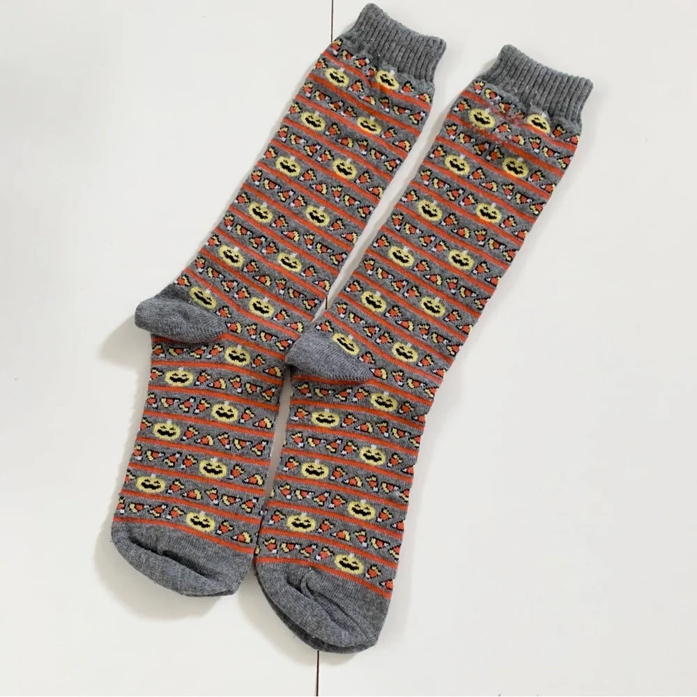 Vintage Halloween glitter socks candy corn and Jack o lanterns